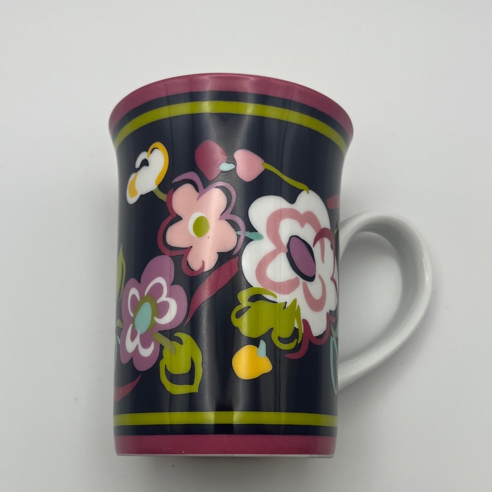 Vera Bradley Floral Mug - Black, Pink, Green